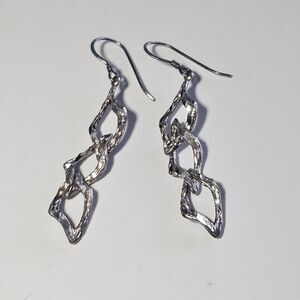 MJ Sterling Silver Dangling Earrings